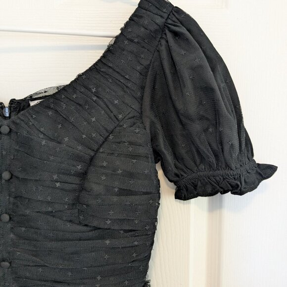 NWT Ivy City Co Gala Tulle Dress Small Whimsical Gather Skeleton Black Ballerina - Picture 9 of 16